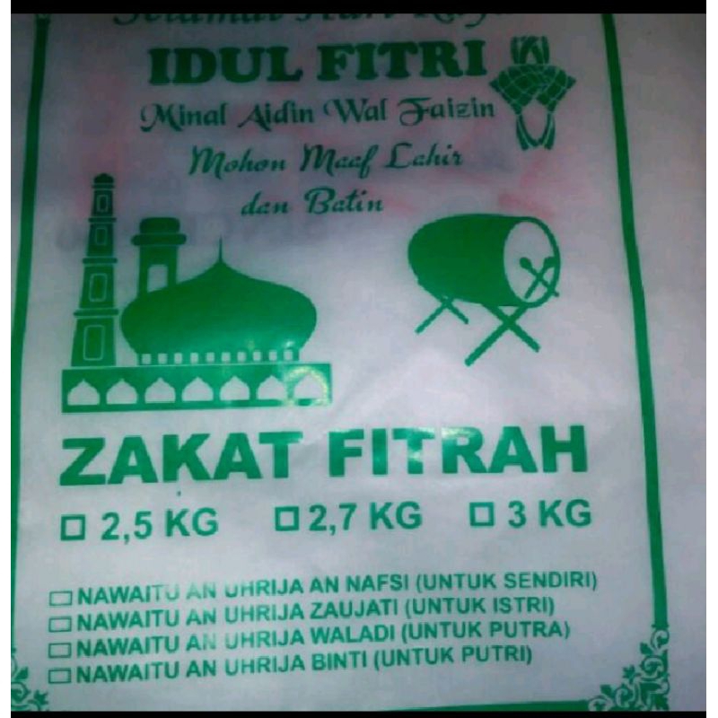 

Kemasan zakat 3 kg (Harga Per lembar) By: Laris Manis