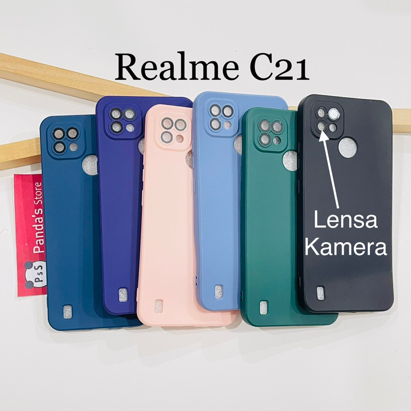 Case Realme C21 Lenspro Makaron Full Color Softcase Pro Lensa