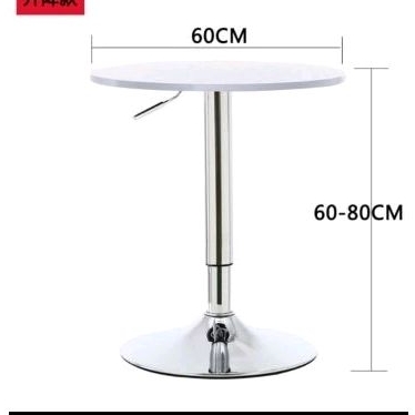 meja cafe bulat / meja bar bulat / meja makan bulat minimalis / meja hidrolik / meja serbaguna