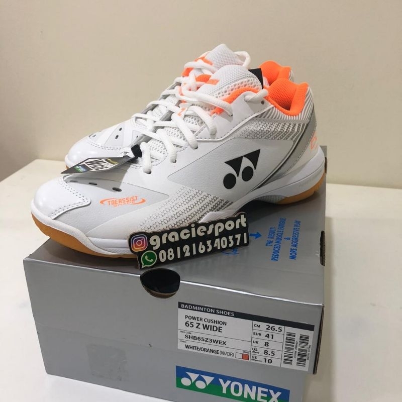 Sepatu Yonex Shb65z3 white Orange