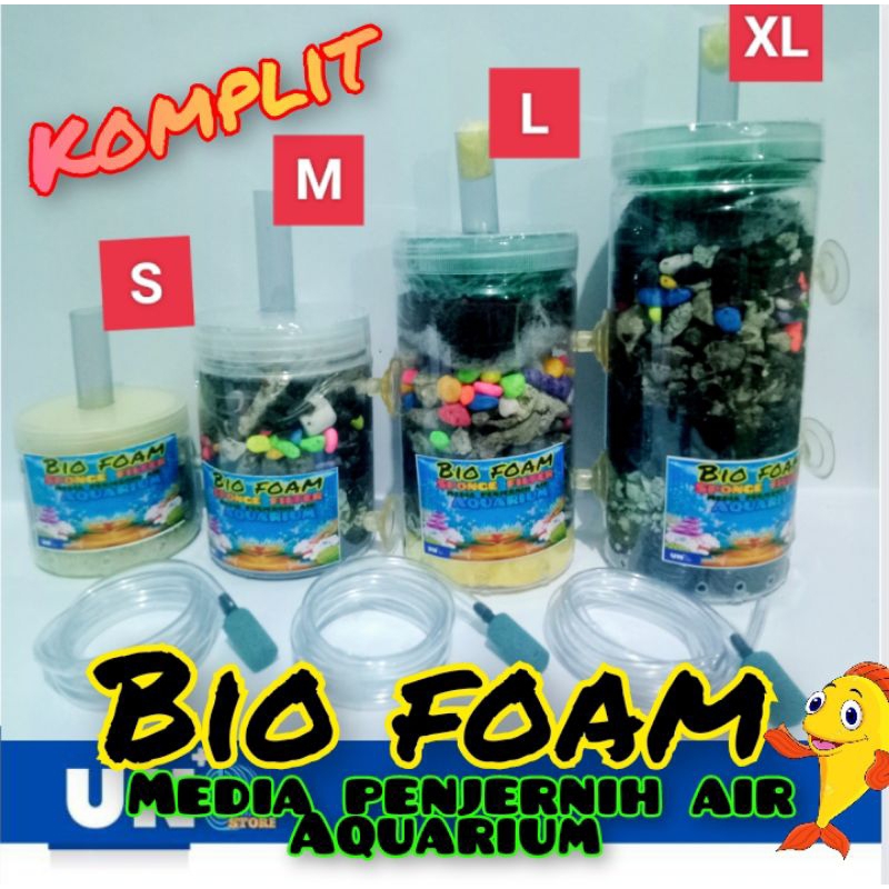 FILTER BIO FOAM AERATOR MEDIA PENJERNIH AIR AQUARIUM KOMPLIT