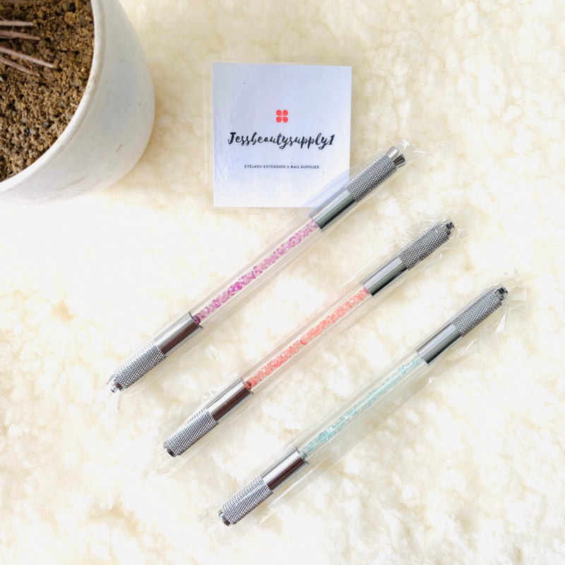 Pen Manual Sulam Alis Manual Microblading / Pen Microblading Crystal 2 Sisi Sulam Alis Bibir