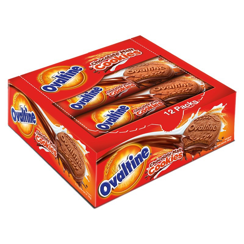

Ovaltine Chocolate Malt Cookies Biskuit Cokelat 12 x 30 gr