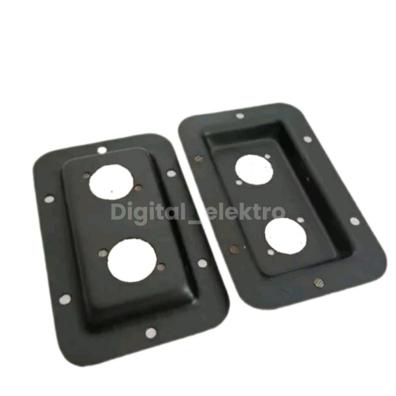 Plat Spikon cekung Besi hitam Kwalitas Bagus 2Lubang