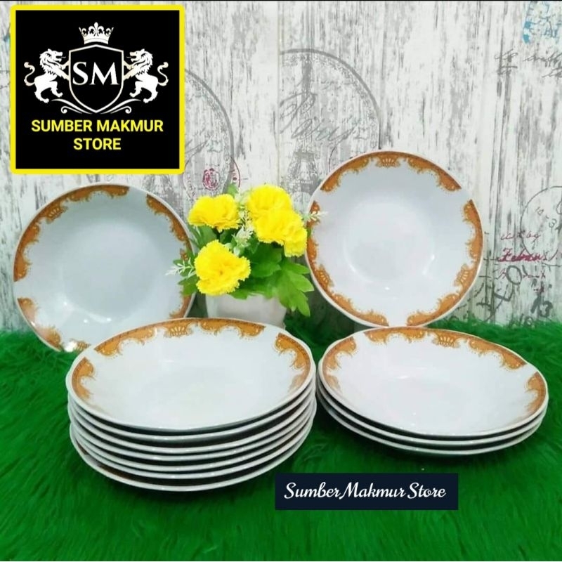 PIRING KERAMIK LILIA MAHKOTA 8 INCH