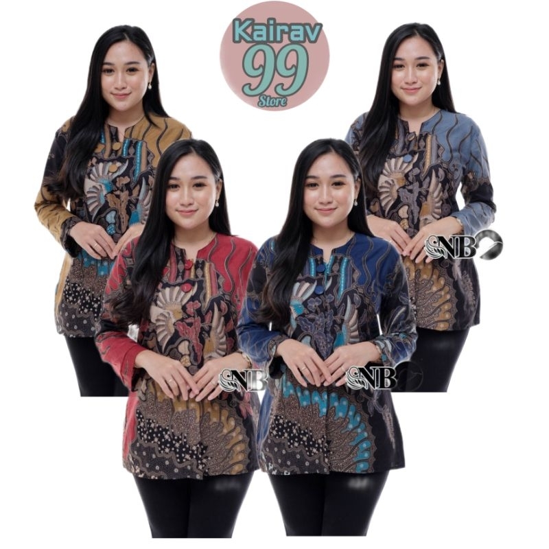 Baju batik wanita modern atasan batik wanita model kancing depan busui