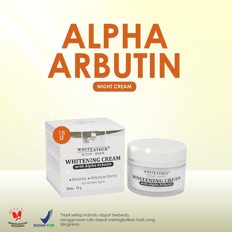 GROSIR WHITESTHER ACTIVE WHITE WHITENING NIGHT CREAM FOR ALL SKIN TIPES