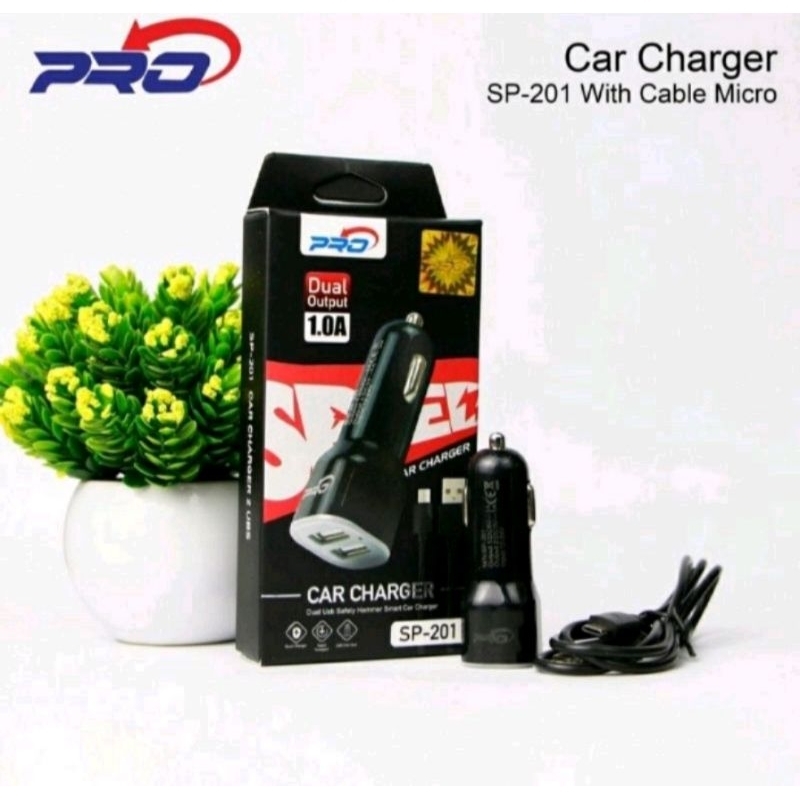 PRO ADAPTOR SMART CARA CHARGER SP 201 USB TC CHARGER MOBIL DUAL OUTPUT