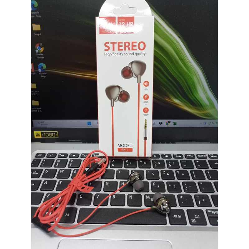 Handsfree Boat Metal PureBass Model SK-1 SK-2 Kualitas Terbagus/Earphone PureBass