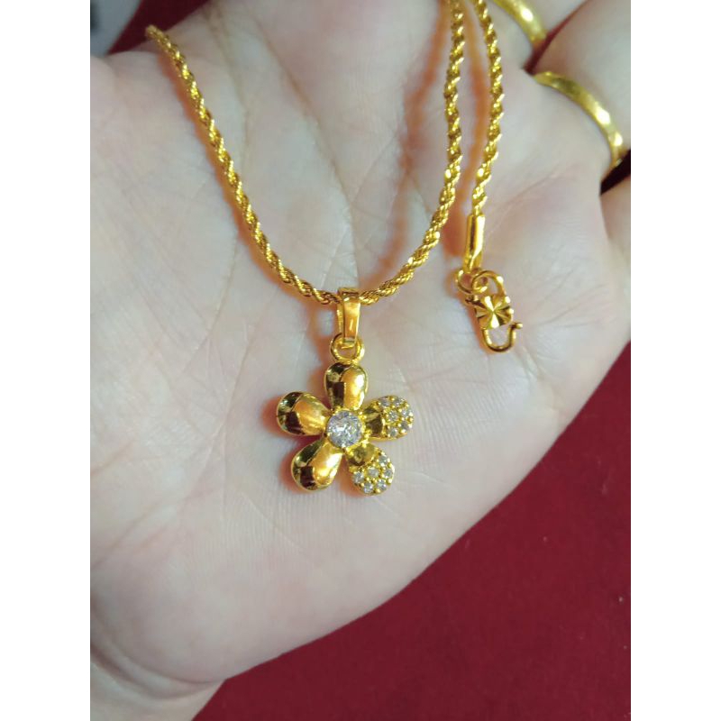 kalung tambang cc zicron 45cm,50cm dan 60cm lapis emas 24k