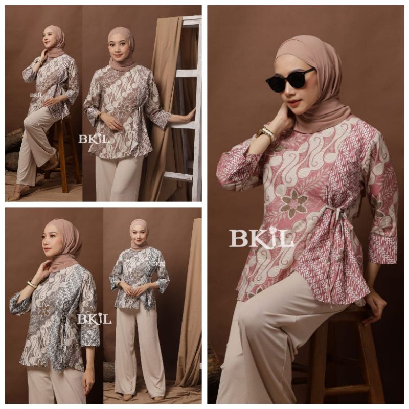 BAJU BATIK WANITA MODERN MONALISA GENES M,L,XL asli PEKALONGAN