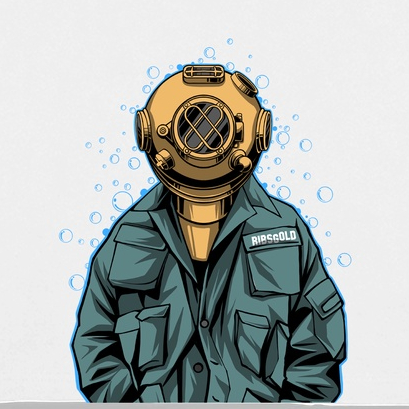 Ribsgold Kaos Oversize Graphic Pria - Diver