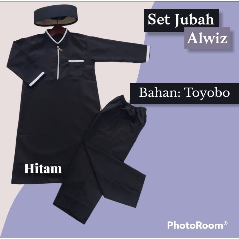 set jubah alwiz setelan jubah anak laki2