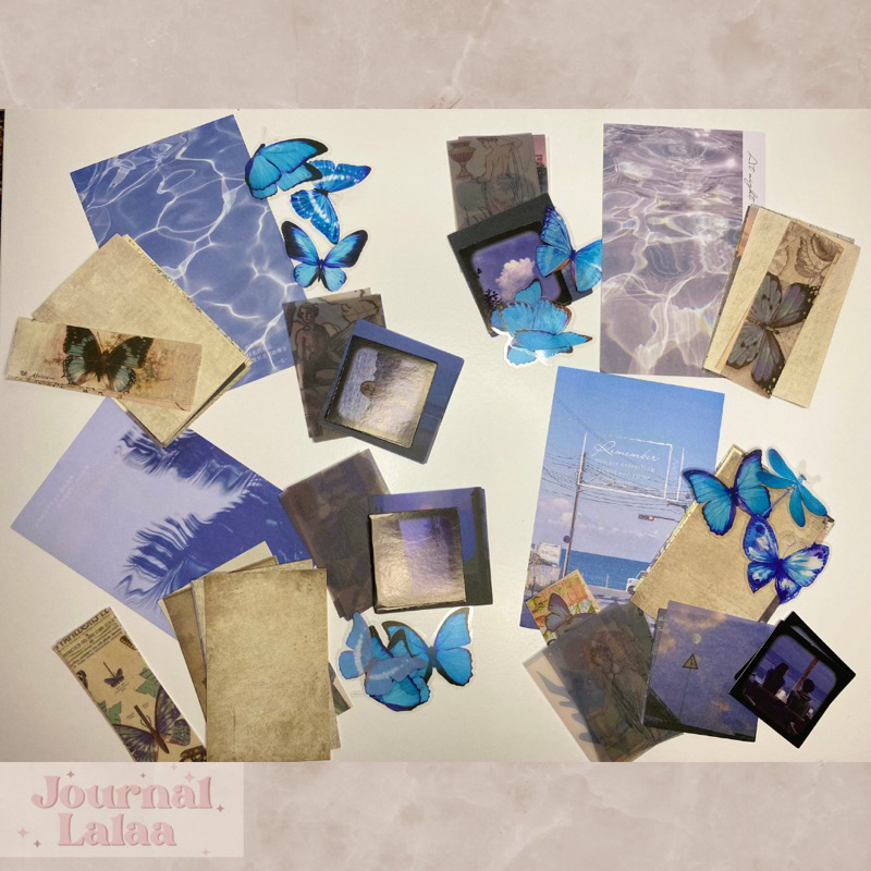 

Journal Kit 25pcs ✨Blue✨ (sticker and paper deco for scrapbook and journal)