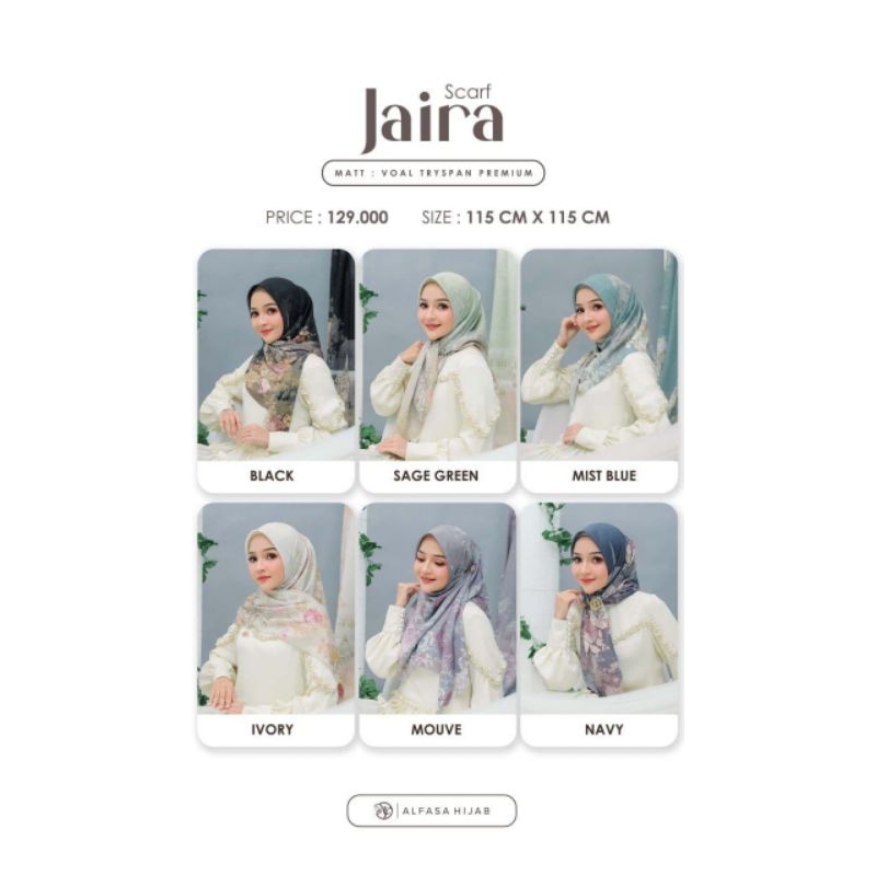 ✅SCRAF JAIRA BY ALFASA HIJAB ✓KERUDUNG MOTIF SEGIEMPAT