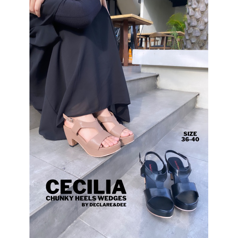 DECLARE&amp;DEE WEDGES WANITA CECILIA HEELS CHUNKY