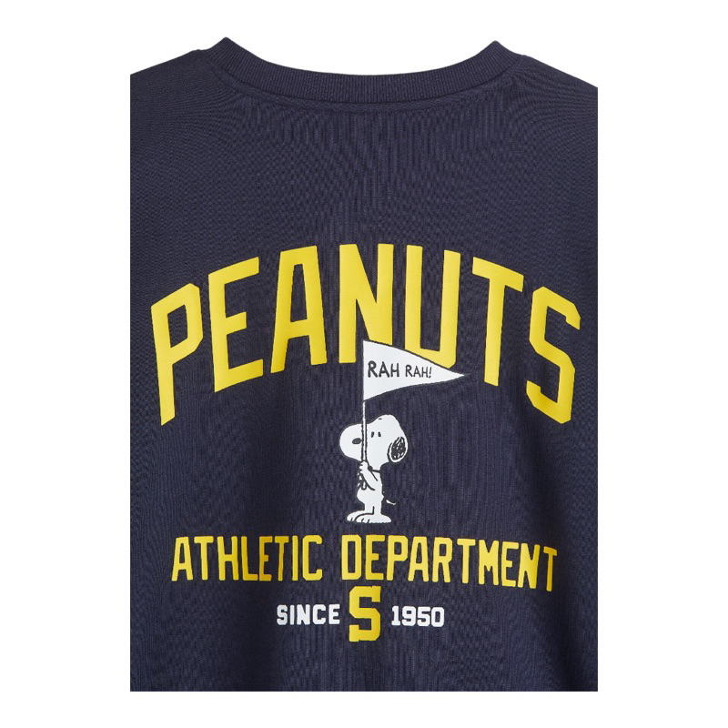 ( 8.8 ) Crewneck Sweatshirt H&amp;M unisex Sablon Peanuts, Flecee Katun Lembut Tebal, Free Papperbag