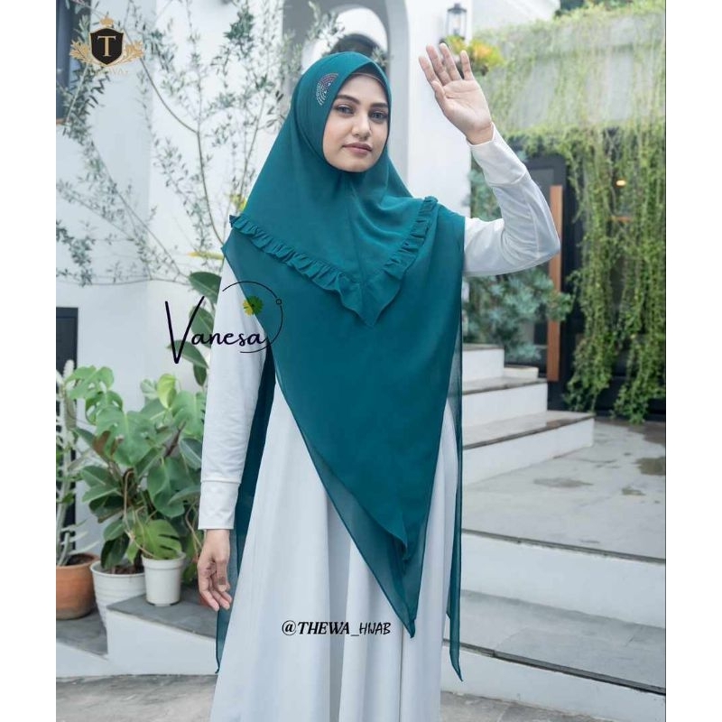 Thewa Khimar Vanesha ori Thewa / khimar ceruty babydoll / jilbab instan / hijab dua layer