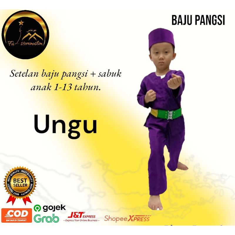 Baju pangsi/setelan baju + sabuk/pangsi anak 1-13 tahun