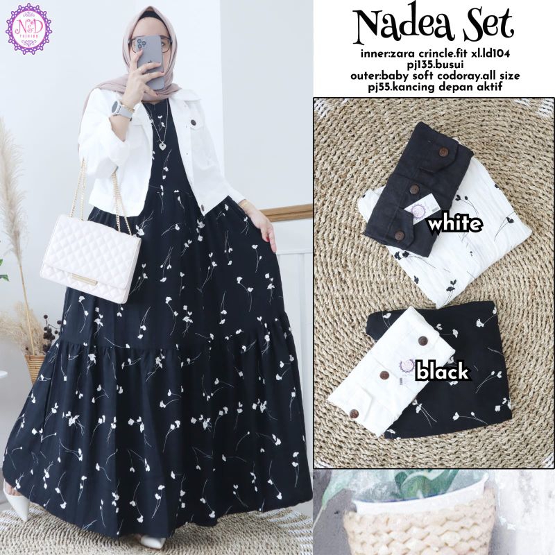 Nadea setelan dres dan outer