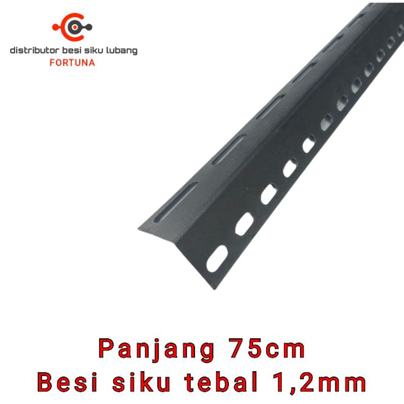 besi siku lubang tebal 1,2mm panjang 75cm buat rak besi siku serbaguna
