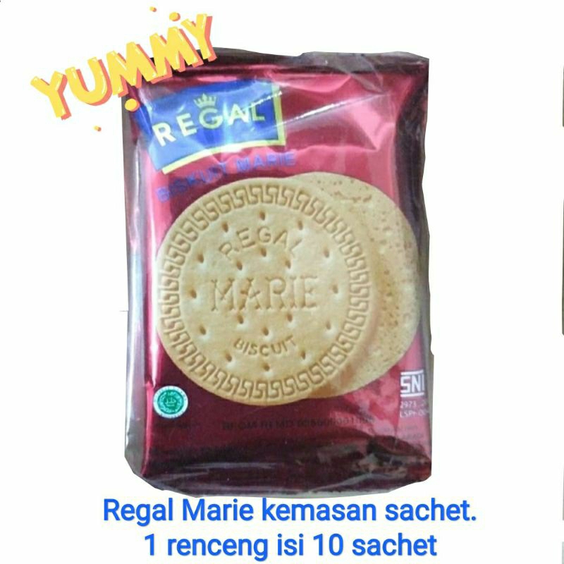 

regal marie biskuit sachet | pack isi 10 sachet