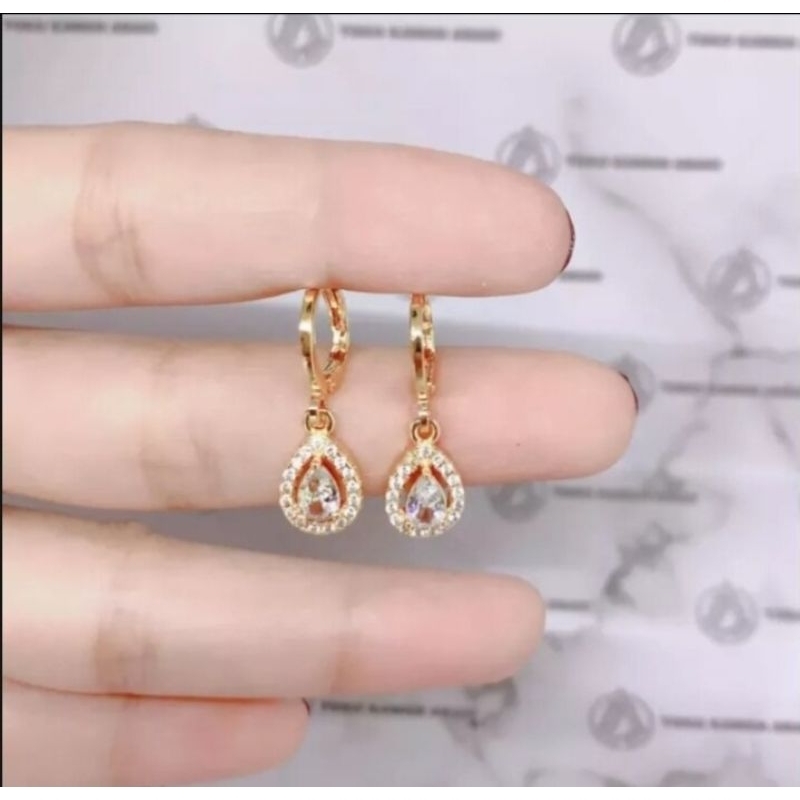 Anting Xuping Gold Anting Dewasa Model Clip Permata