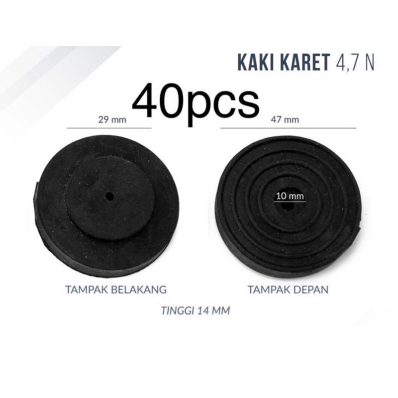 Kaki Karet 4,7 N (PVC) untuk Salon Speaker / Box Power / Amplifier / Hardcase / Sofa / Pintu