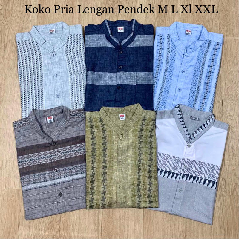 Kemeja Koko Cole &amp; Koko Unq Original Matahari Pria Lengan Pendek Koko Putih