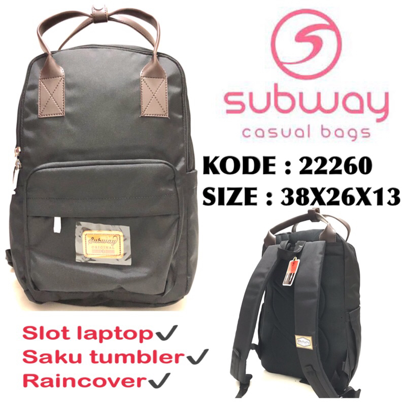 Tas ransel backpack subway 22260  tas punggung wanita keren terbaru dan termurah