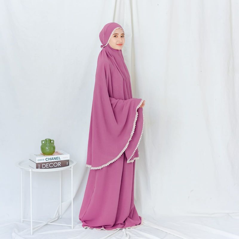 Mukena Crinkle Mukena Dewasa 3 in 1 Lesti