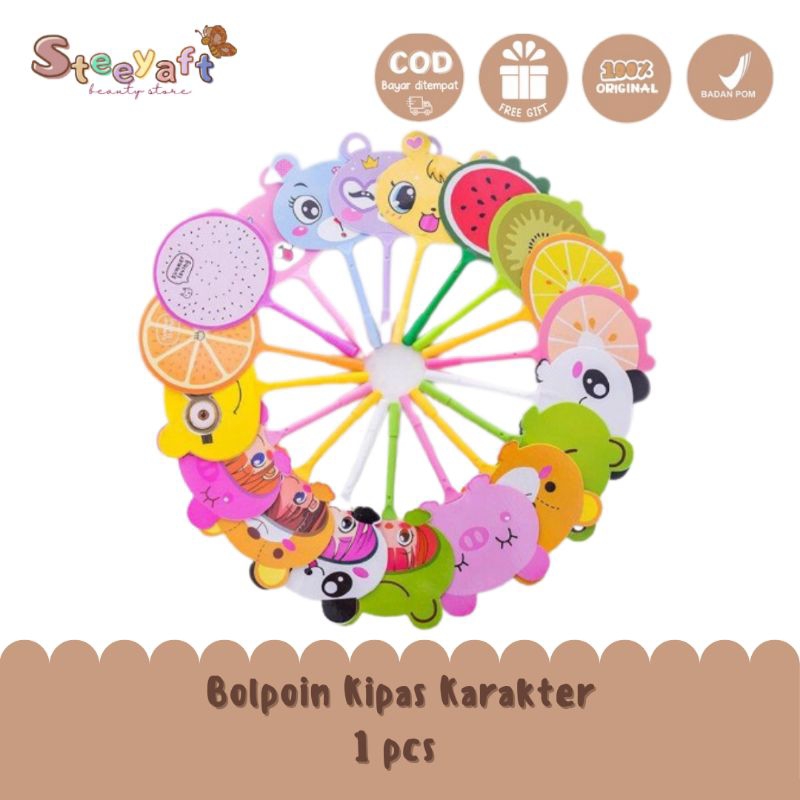 

Pulpen Kipas Karakter - Pena Lucu - Pena Kipas Karakter Buah - Pena Kipas Karakter Kartun - Souvenir Stationary