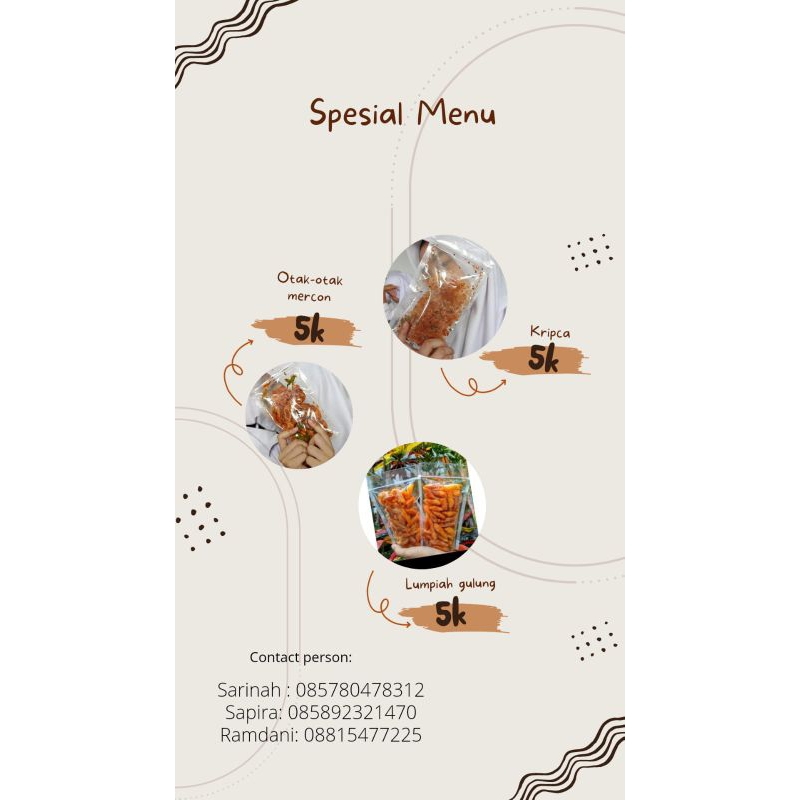 

Kripca, Otak - otak mercon, Lumpia gulung