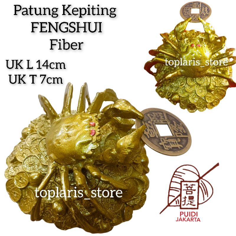 Patung Kepiting Fengshui Fiber