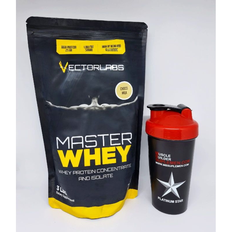 Master Whey Vectorlabs 3 lbs lb Vector Labs Lab 3lbs 3lb Vectorlab Protein BPOM Syntha 6 Evolene M1