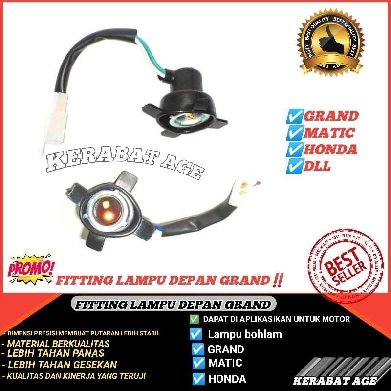 FITTING LAMPU DEPAN + COP TIPE HONDA GRAND BEAT VARIO SUPRA X REVO