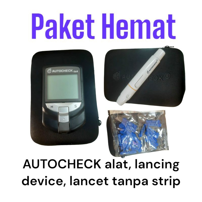 PAKET HEMAT AUTOCHECK ALAT, LANCING DIVICE, LANCET TANPA STRIP