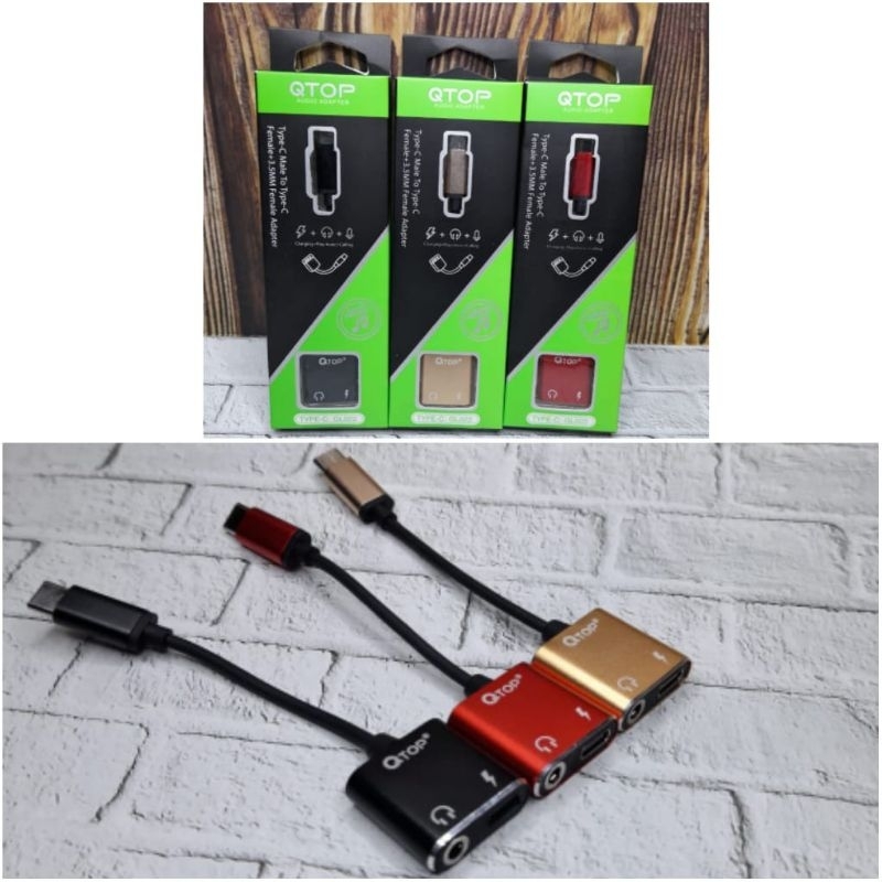 Kabel Splitter 2in1 GL022 Type C Charger + Play Musik