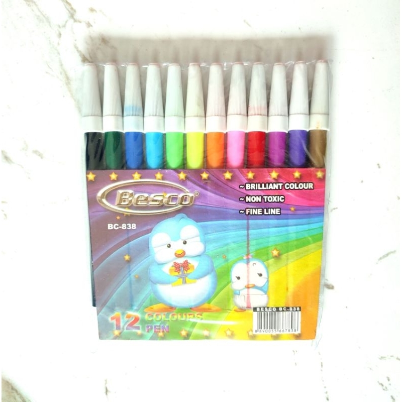 

Spidol Kecil 12 Warna Besco BC-838 Colours Pen