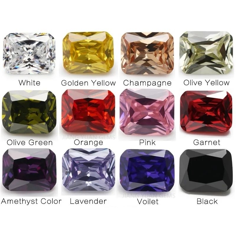 Permata A3 Rectangle Cubic Zirconia 8x6 9x7mm 11x9 14x12 12x10