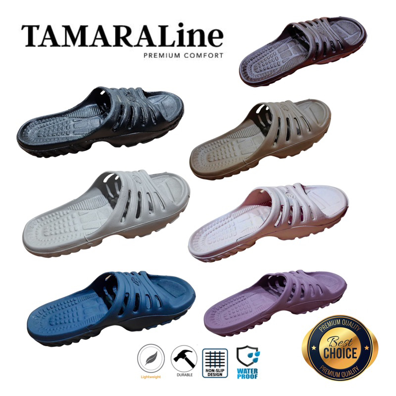 Sandal Selop Slide Slip on Karet Pria Wanita Unisex Dewasa / Remaja - TAMARALINE 32 / Bahan Premium Lentur Empuk Ringan Kuat Anti Slip Anti Air / Model Sandal Casual Santai Rumah Hotel Outdoor Kamar Mandi Murah Original