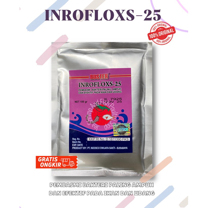 BOSTER INROFLOKS -25 serbuk 100 gram INROFLOXS 25