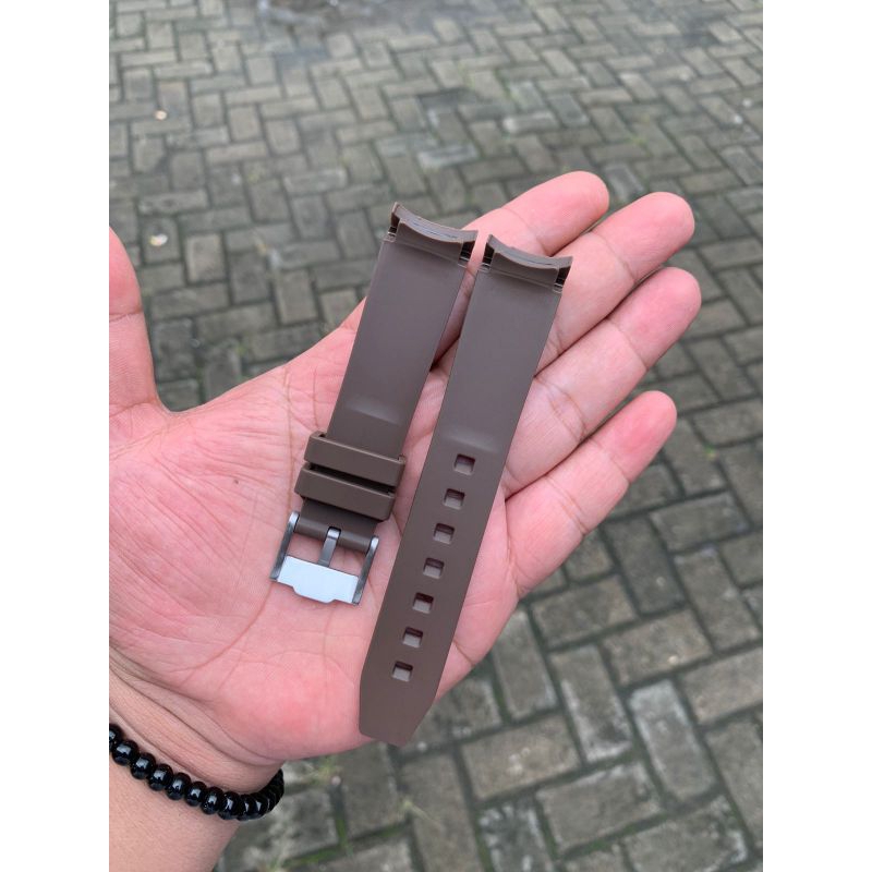 Strap Tali Jam Tangan Rolex Rubber Coklat Size 20mm