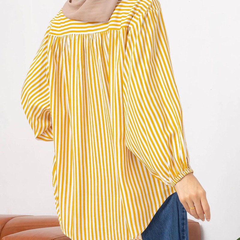 LALUNA BLOUSE | BLOUSE TERLARIS | RAYON STRIPE