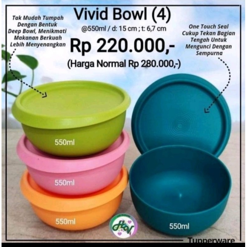 Vivid Bowl Set (4)tupperware