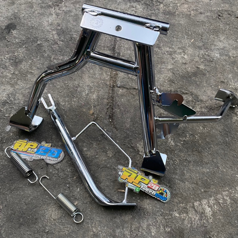 STANDAR 1 SET CHROME MATIC BEAT SCOOPY VARIO 110 RING 17 / STANDAR TENGAH DAN STANDR SAMPING RING 17 MATIC BEAT CARBU BEAT FI BEAT ESP SCOOPY CARBU SCOOPY FI SPACY VARIO 110 CARBU VARIO 110 INJEKSI