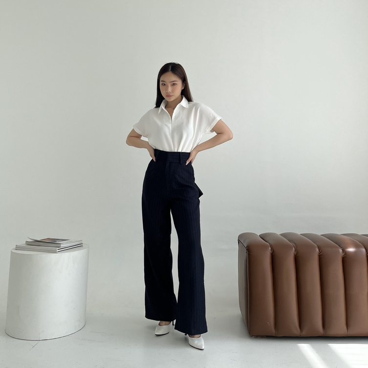 Zari Stripe Pants / Formal Pants / Celana Panjang Kasual / Korean Looks Pants