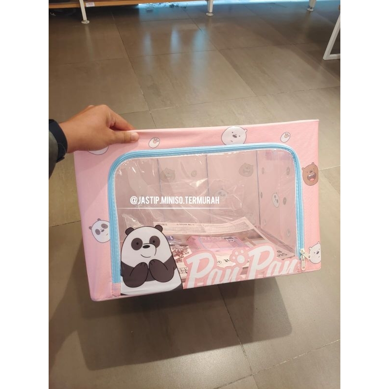 MINISO 🆕 Storage Box We Bare Bears 5.0 66L PINK (sz.50x40x33cm)