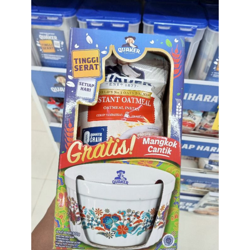 

Quaker oatmael intants 800gram hadiah mangkok cantik