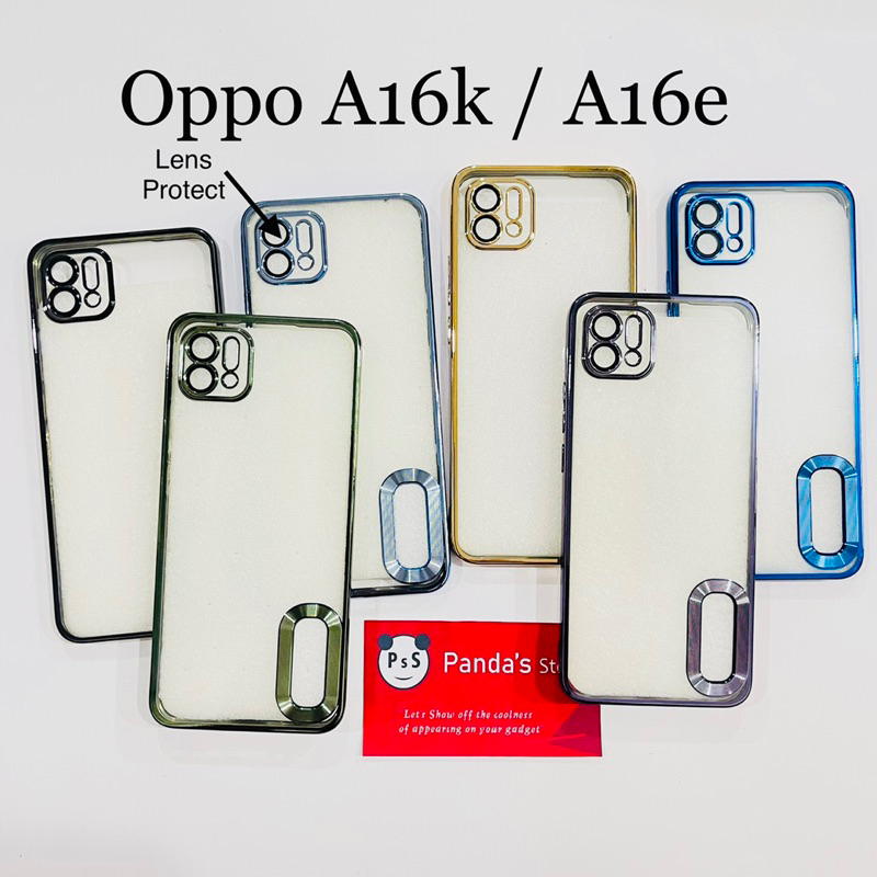 Softcase Oppo A16k / A16e Lens Protector Circle Chrome Logo Clear Case